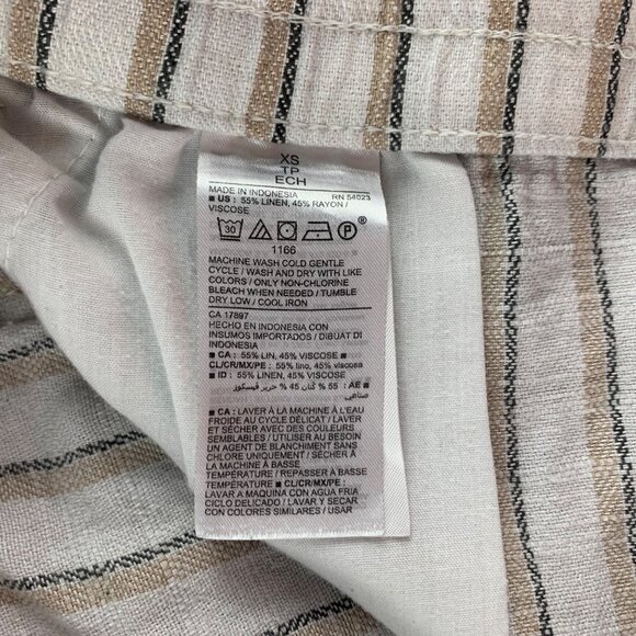 Old Navy Natural Striped High Rise Linen Blend Pull On Shorts XS - Picture 3 of 4